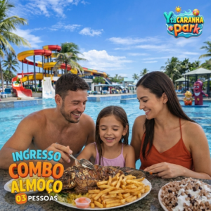 Ytacaranha com 3 Ingressos + Almoço completo para 3 pessoas sendo Tilápia completa ou Carne de Sol completa por apenas R$169,90.