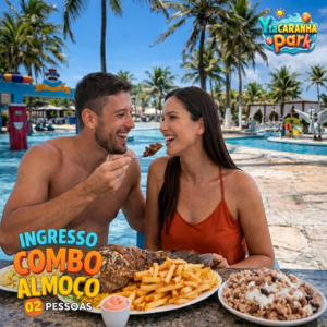Ytacaranha 2 Ingressos Parque Aquático + Almoço completo para 2 pessoas sendo Tilápia completa ou Carne de Sol completa por apenas R$129,90.