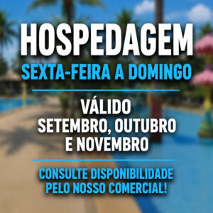Ytacaranha Park com Hospedagem Final de semana para 2 pessoas de S\exta à Domingo Feira por R$499,90.
