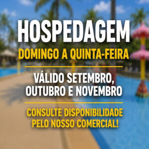 Ytacaranha Park com Hospedagem para 2 pessoas, uma diária de Domingo a Quinta Feira por R$199,90.